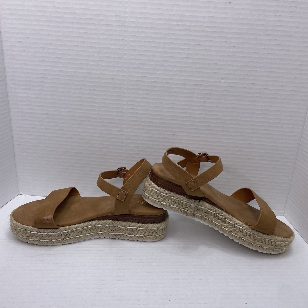 Youth Girl's Hotcakes Brown Buckle Sandals Size 4M Braided Rope Sole - Picture 3 of 10